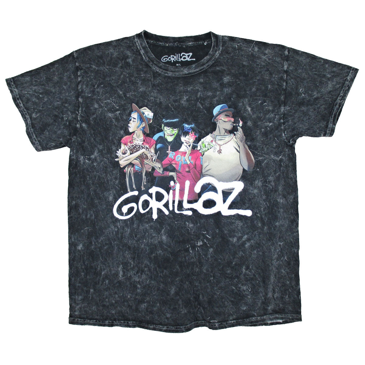 Gorillaz Group with Deer Stonewashed Tee T-shirt Front