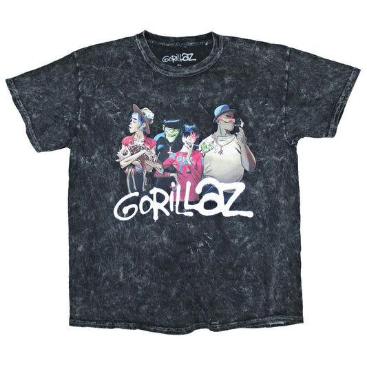 Gorillaz Group with Deer Stonewashed Tee T-shirt Front