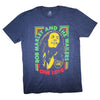 Yellow Face on Heather Blue Tee T-shirt