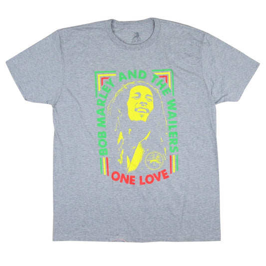 Bob Marley Bob Marley Yellow Face on Light Heather Gray Tee T-shirt