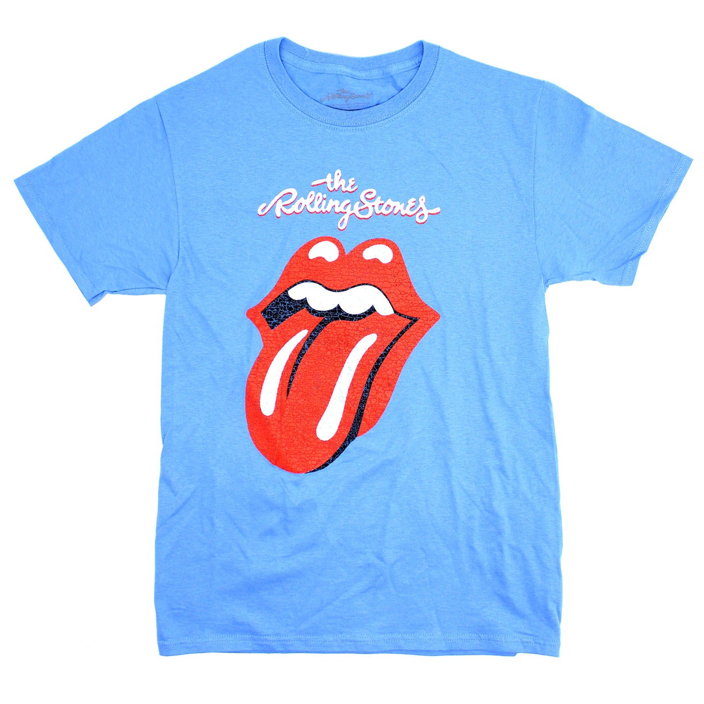 Rolling Stones Cracked Logo & Tongue on Slate Blue Tee T-shirt