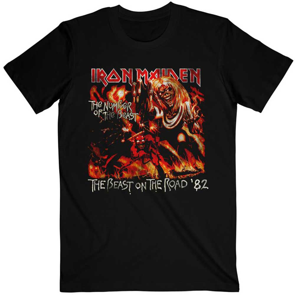 Iron Maiden Number of the Beast The Beast On The Road Vintage Slim Fit T-shirt Front