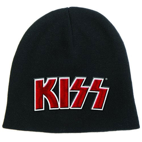 KISS Red on White Logo Beanie Front
