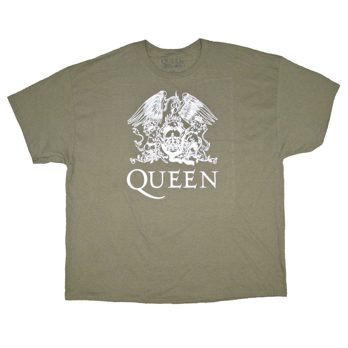 Queen White Crest on Olive Tee T-shirt