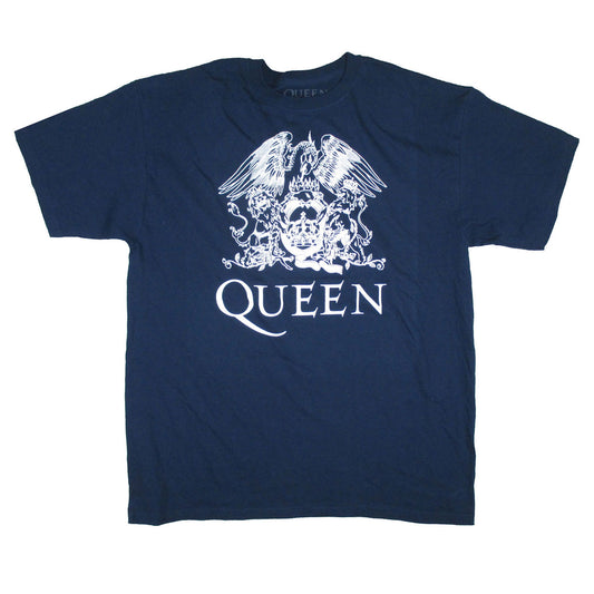 Queen Queen White Crest on Navy Blue Tee T-shirt