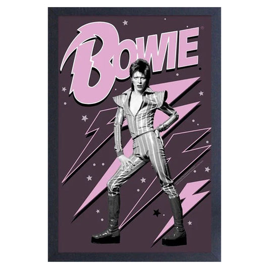 Pink Lightning Bolts Framed Wall Art