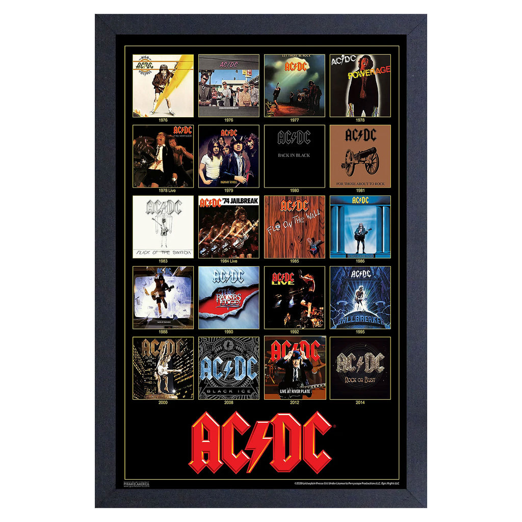 AC/DC Album Covers Framed Wall Art | AC/DC Merch Store