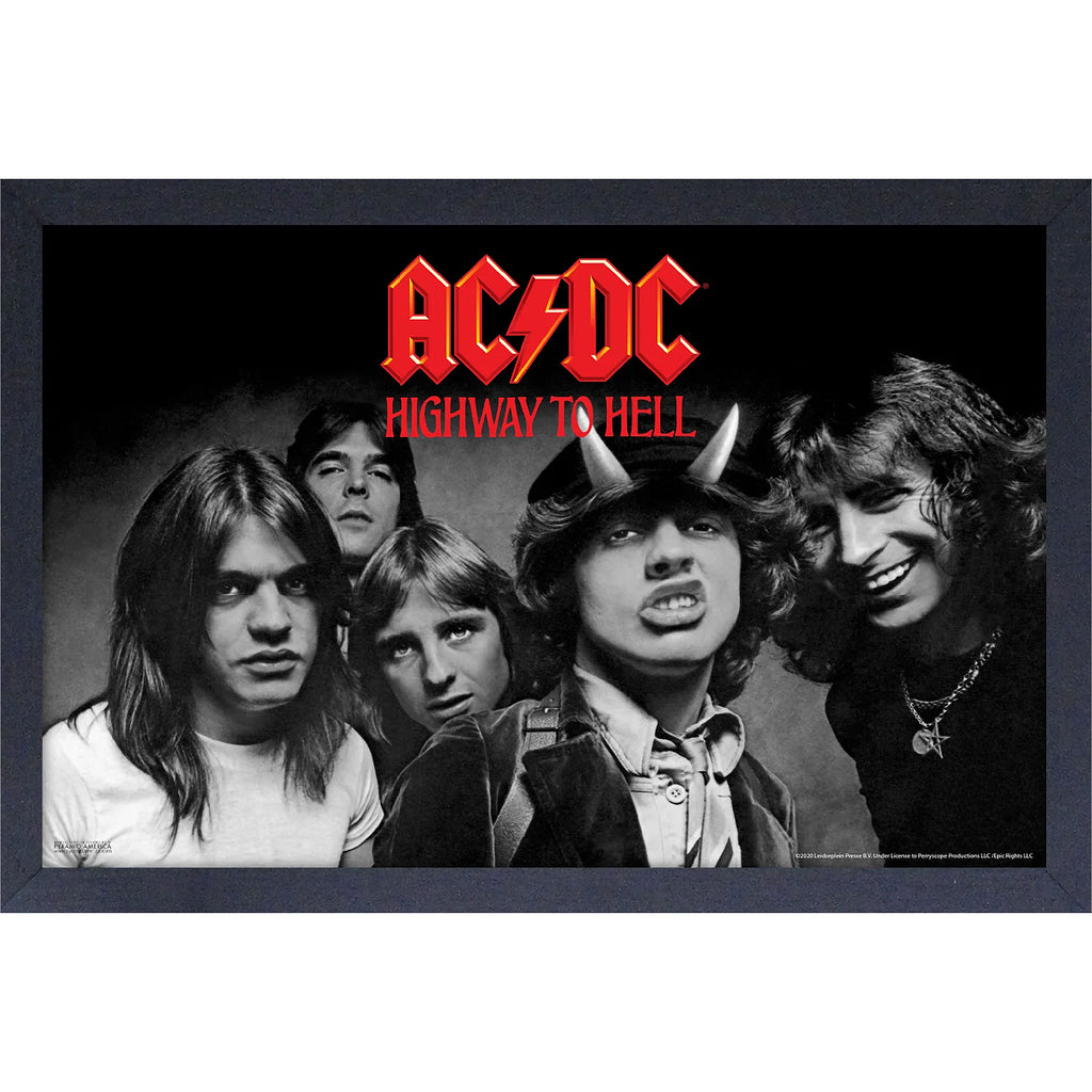 AC/DC Red Logo Framed Wall Art 431939 | Rockabilia Merch Store