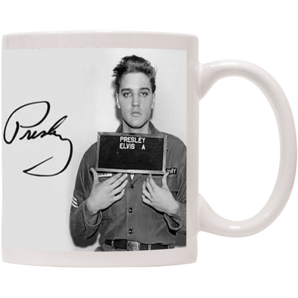 Elvis Presley Mugshot Coffee Mug Back