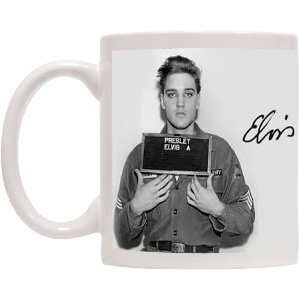Elvis Presley Mugshot Coffee Mug Front