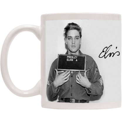 Elvis Presley Mugshot Coffee Mug Front