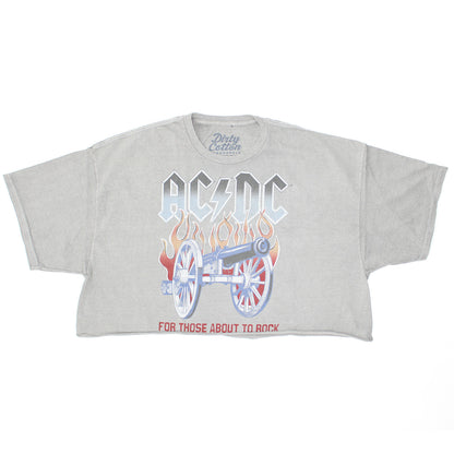AC/DC Salute You Tour 1982 Oversize Crop Junior Top