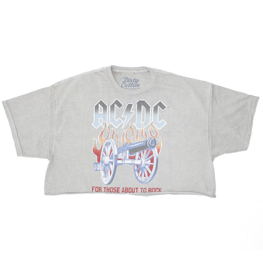AC/DC Salute You Tour 1982 Oversize Crop Junior Top