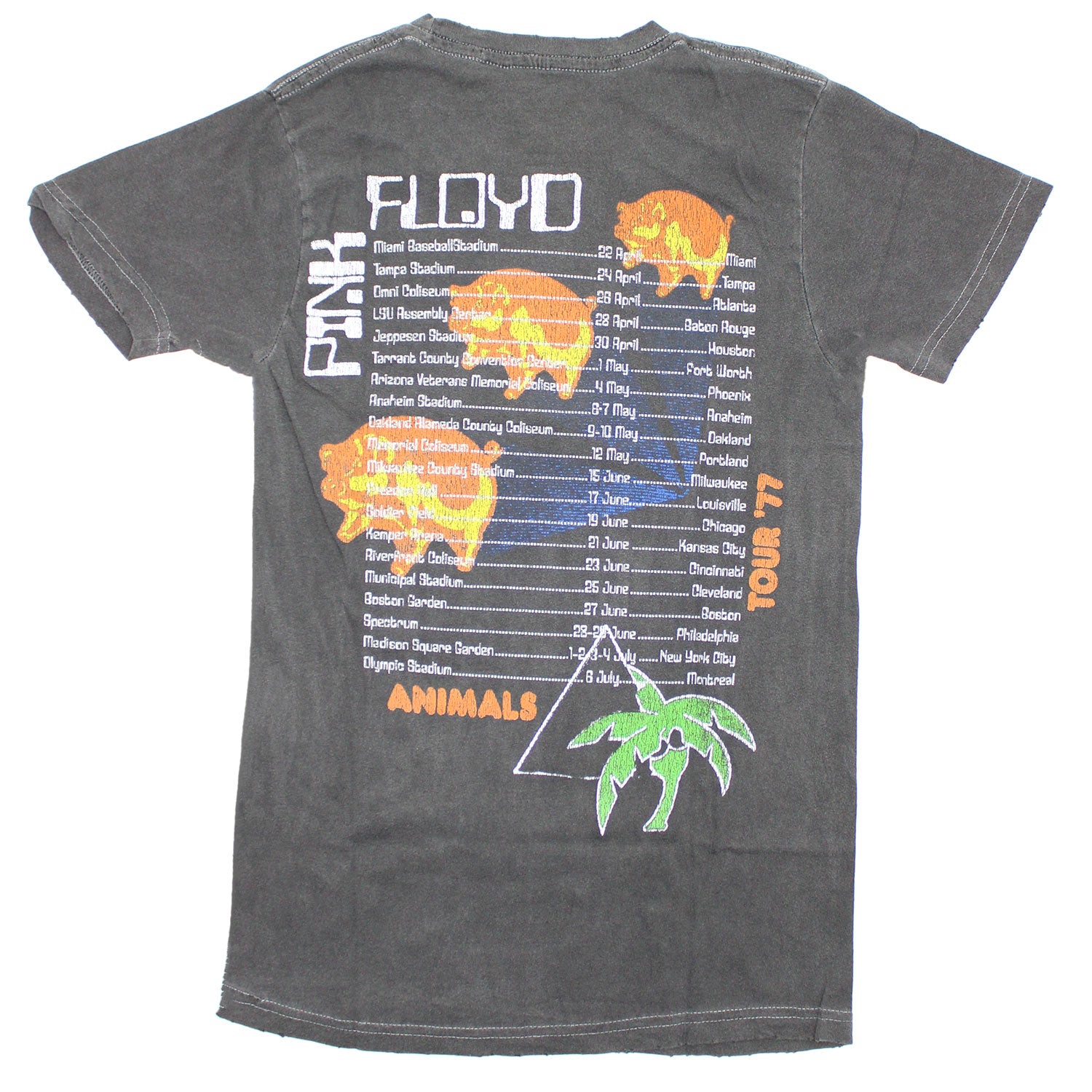Pink Floyd Animals Tour 77 Ultra Vintage Tee Vintage T-shirt Back