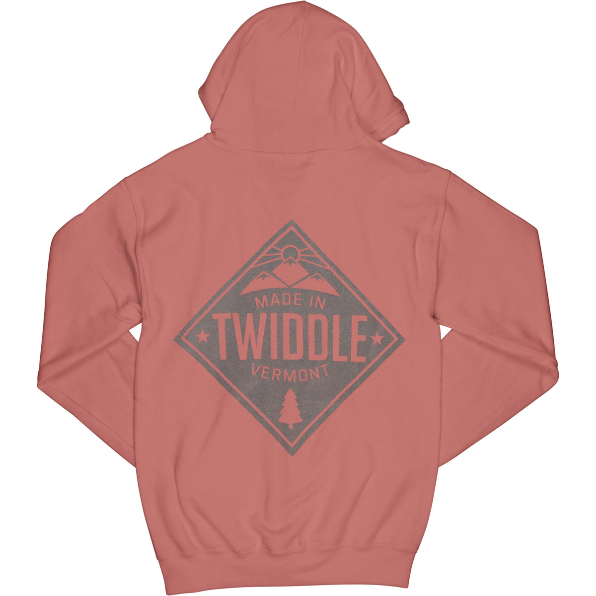Twiddle Diamond Red Zippered Hooded Sweatshirt Back