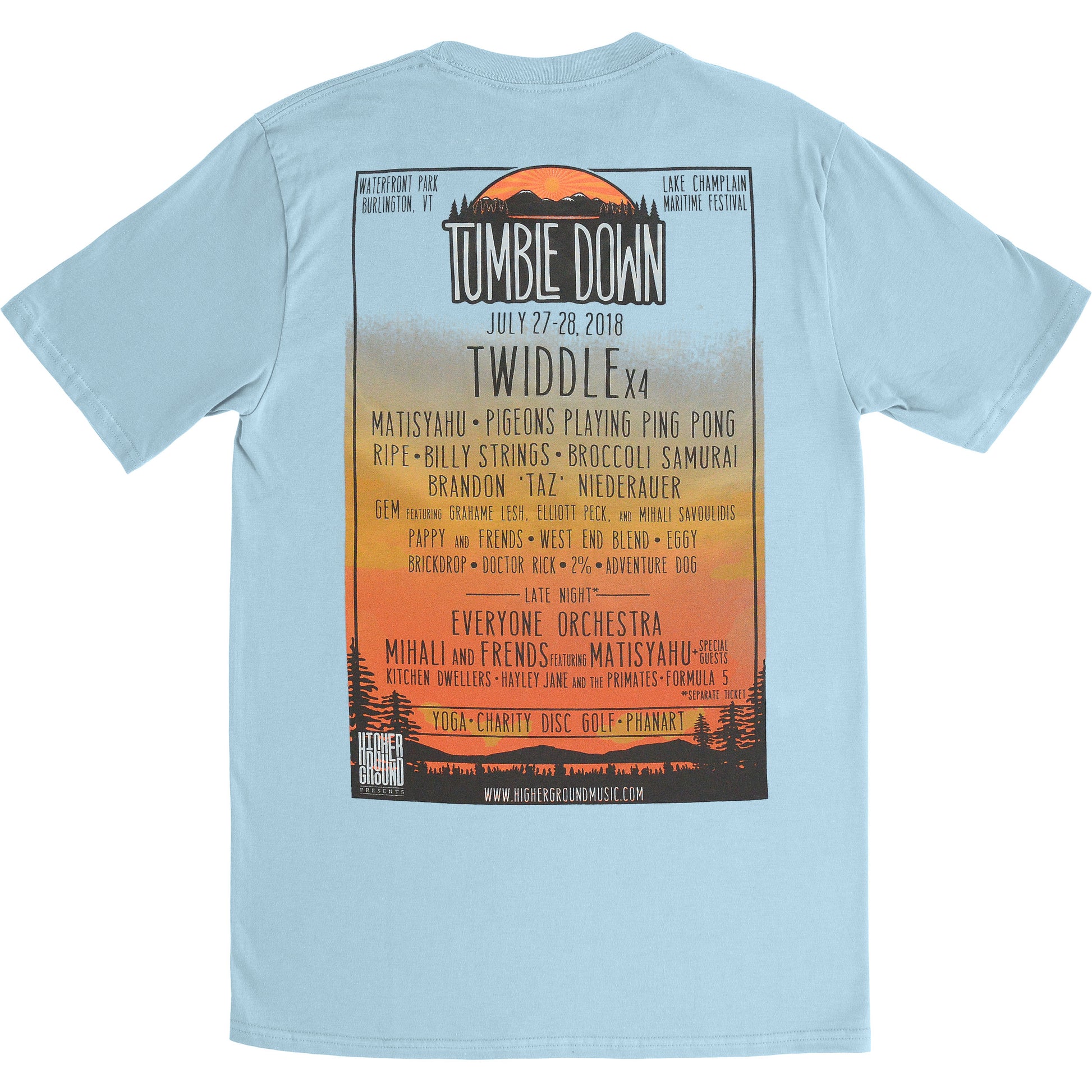 Twiddle Tumble Down 2018 T-shirt Back