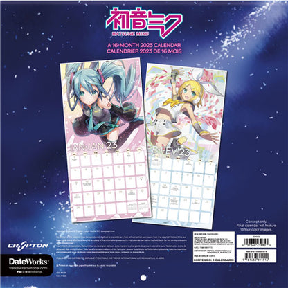 Hatsune Miku 2023 Wall Calendar Calendar Back