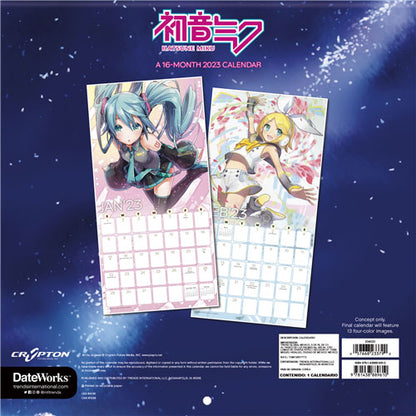 Hatsune Miku 2023 Wall Calendar Calendar Back