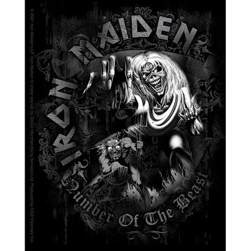Iron Maiden Number of the Beast B&W Sticker Front
