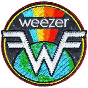 Weezer Earth Rainbow Embroidered Patch Front