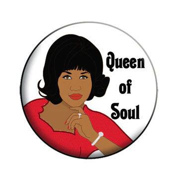 Aretha Franklin Queen of Soul Button Front