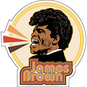 James Brown Circle Sticker Front