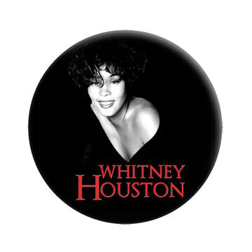 Whitney Houston Black & White Button Front