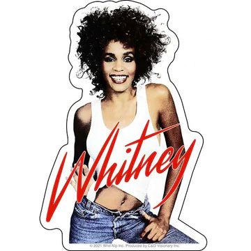 Whitney Houston Denim Pose Sticker Front