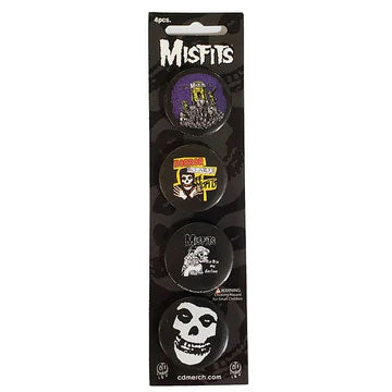Misfits 4 piece 1.25" Button Set Collector Items Front
