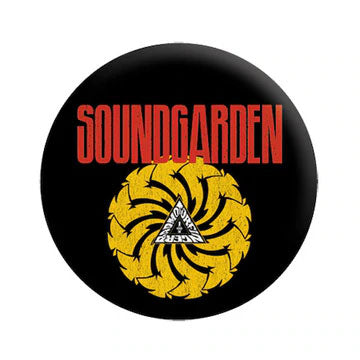 Soundgarden Yellow Logo Button Front