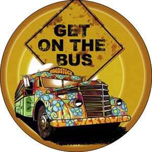 Woodstock Bus Button Front