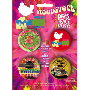 Woodstock 4 Pack 1.25" Button Set Collector Items Front
