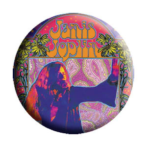 Janis Joplin Poster Button Front