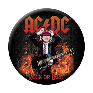 AC/DC Angus On Fire Button Front