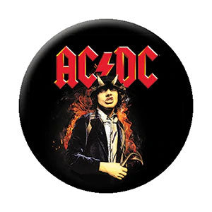 AC/DC Angus On Fire Button Front