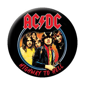 AC/DC Highway To Hell Circle Button Front