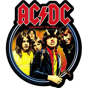 AC/DC Highway To Hell Circle Sticker Front