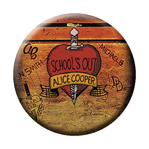 Alice Cooper School's Out Album Button Front