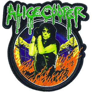 Alice Cooper In Flames Embroidered Patch Front