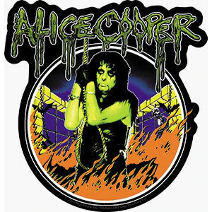 Alice Cooper In Flames Sticker Front