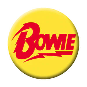 David Bowie Bolt Logo Button Front