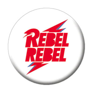 David Bowie Rebel Rebel Bolt Button Front