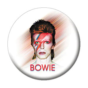 David Bowie Smeared Background Button Front