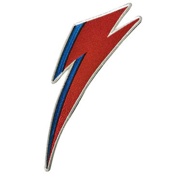 David Bowie Bolt Glitter Back Patch Front