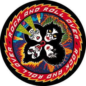 KISS Rock & Roll Over Button Front