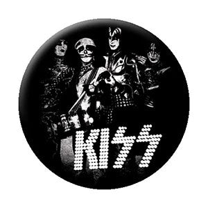 KISS Logo Black & White Button Front