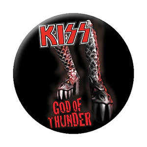 KISS God of Thunder Button Front