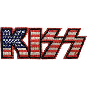 KISS Logo American Flag Embroidered Patch Front