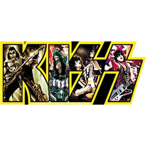 KISS Band Logo Yellow Sticker Front