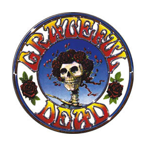 Grateful Dead Skull Rose Logo Button Front
